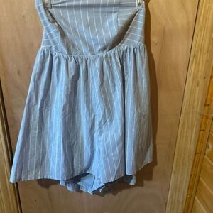 Ultra Flirt Strapless Blue and White Dress